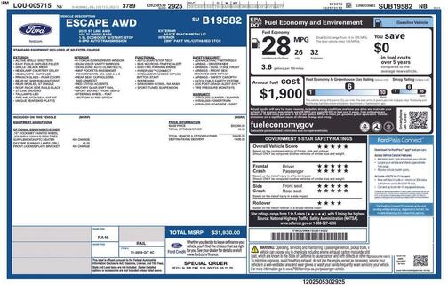 Agate Black Metallic 2025 Ford Escape ST-Line
