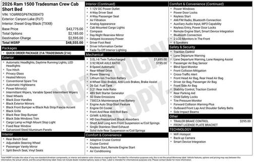 2026 RAM 1500 Tradesman