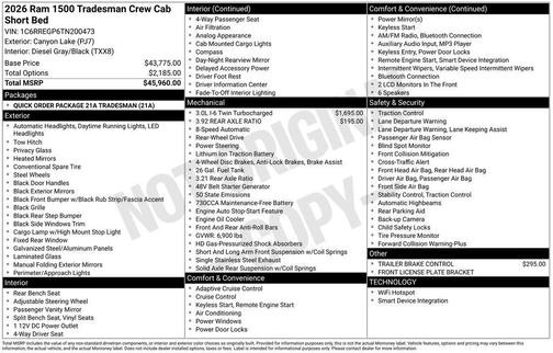 2026 RAM 1500 Tradesman
