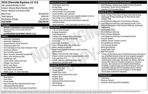 Mosaic Black Metallic 2024 Chevrolet Equinox LS