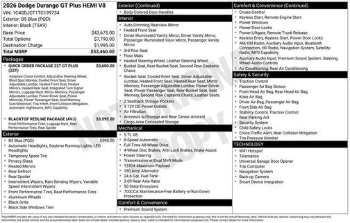 Blue 2026 Dodge Durango GT Plus HEMI V8
