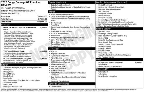 2026 Dodge Durango GT Premium HEMI V8