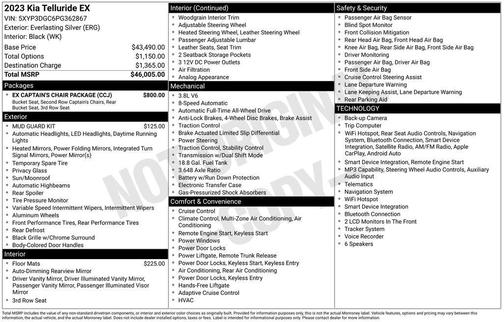 Everlasting Silver 2023 Kia Telluride EX