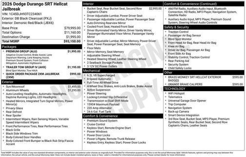 2026 Dodge Durango SRT Hellcat