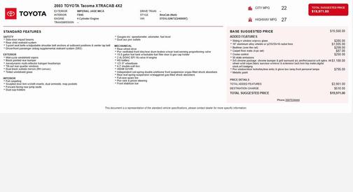 2003 Toyota Tacoma Xtracab