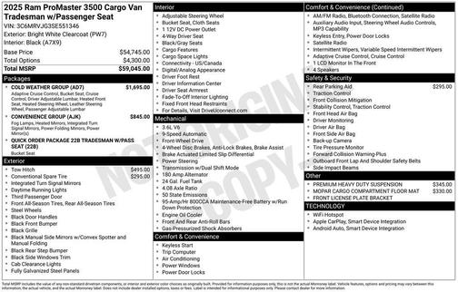 2025 RAM ProMaster 3500 High Roof