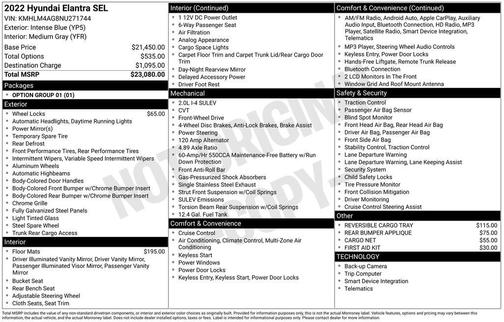 Intense Blue 2022 Hyundai ELANTRA SEL