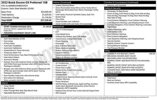 Satin Steel Gray Metallic 2022 Buick Encore GX Preferred