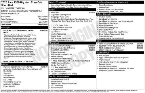 Diamond Black 2026 RAM 1500 Big Horn/Lone Star