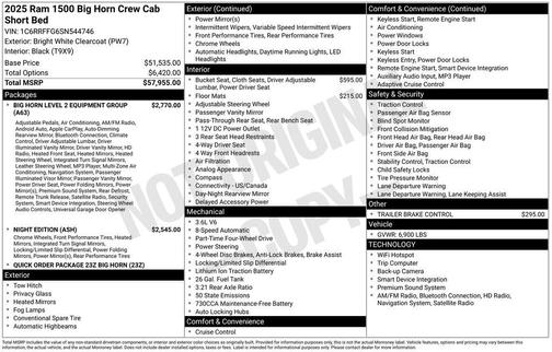 2025 RAM 1500 Big Horn/Lone Star