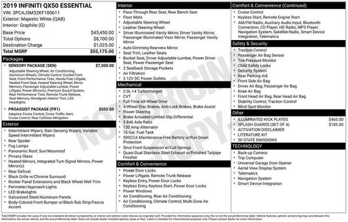 2019 INFINITI QX50 ESSENTIAL