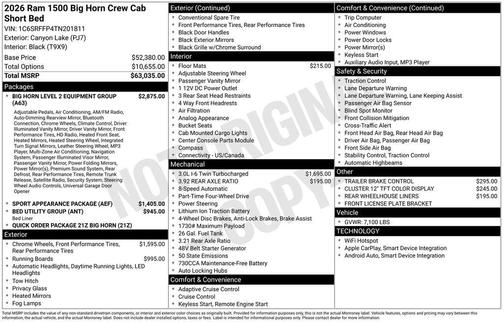 2026 RAM 1500 Big Horn/Lone Star