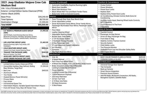 2021 Jeep Gladiator Mojave