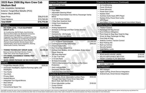 2025 RAM 2500 Big Horn