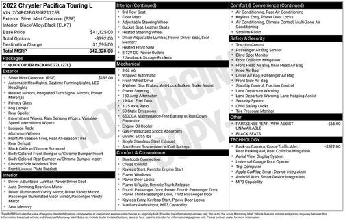 2022 Chrysler Pacifica Touring-L