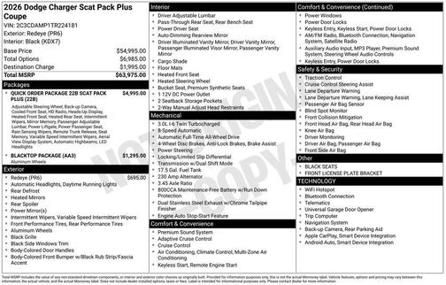 2026 Dodge Charger Scat Pack