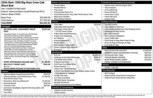 2026 RAM 1500 Big Horn