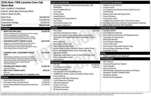 Hydro Blue Pearlcoat 2026 RAM 1500 Laramie