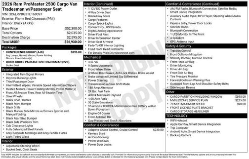 Flame Red Clearcoat 2026 RAM ProMaster 2500 High Roof