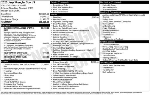 2020 Jeep Wrangler Sport