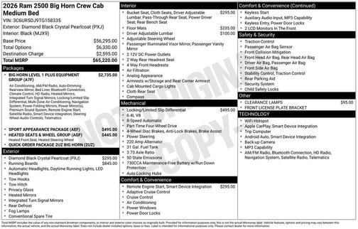 2026 RAM 2500 Big Horn