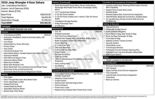 Anvil Clearcoat 2026 Jeep Wrangler Sahara