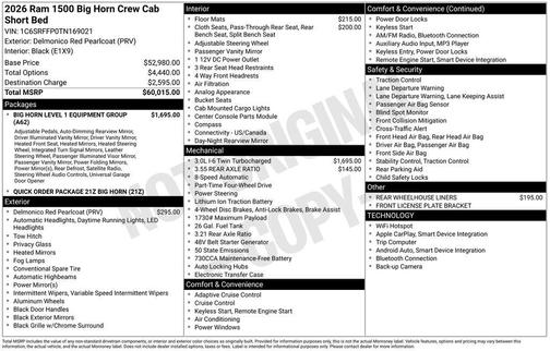 2026 RAM 1500 Big Horn