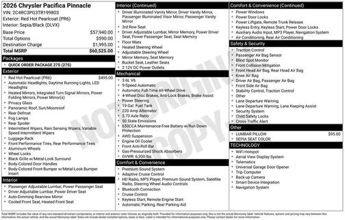 2026 Chrysler Pacifica Pinnacle