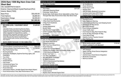 2026 RAM 1500 Big Horn/Lone Star