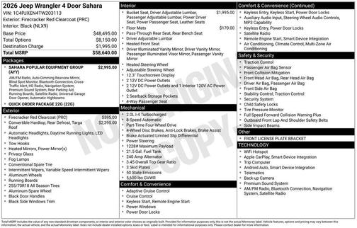 2026 Jeep Wrangler Sahara