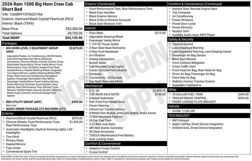 2026 RAM 1500 Big Horn