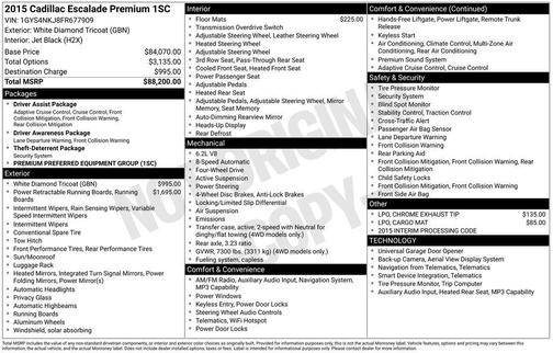 2015 Cadillac Escalade Premium