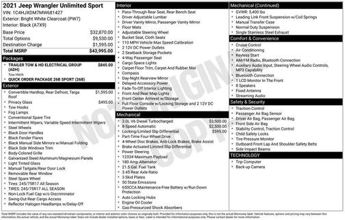 Bright White Clearcoat 2021 Jeep Wrangler Unlimited Sport