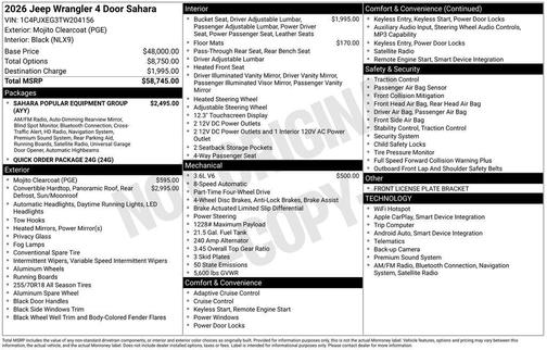 2026 Jeep Wrangler Sahara