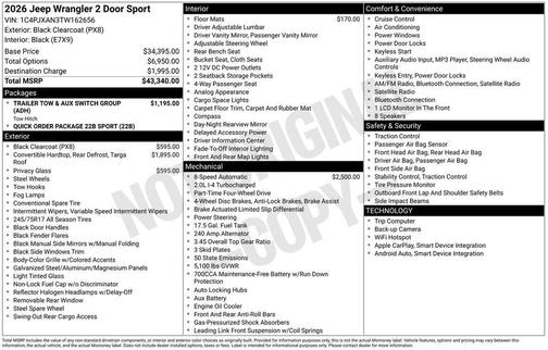 2026 Jeep Wrangler Sport