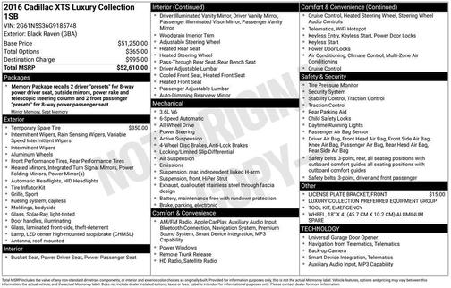 2016 Cadillac XTS Luxury Collection