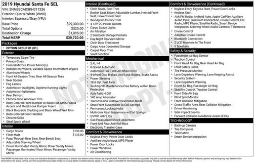 2019 Hyundai SANTA FE 2.4 SEL