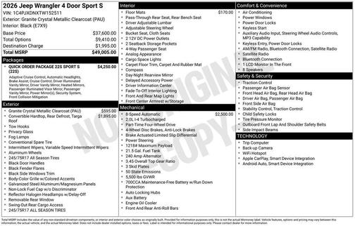 2026 Jeep Wrangler Sport