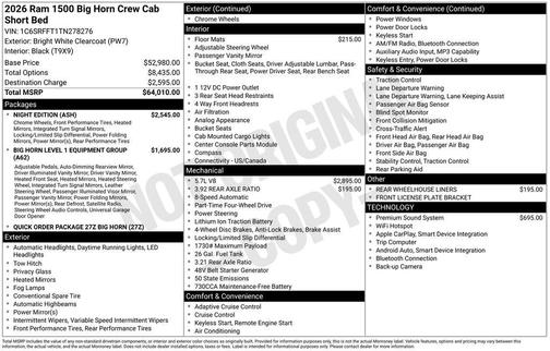 2026 RAM 1500 Big Horn/Lone Star