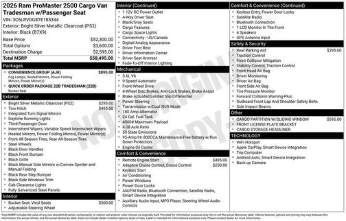 Bright Silver Clearcoat Metallic 2026 RAM ProMaster 2500 High Roof