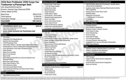 2026 RAM ProMaster 2500 High Roof