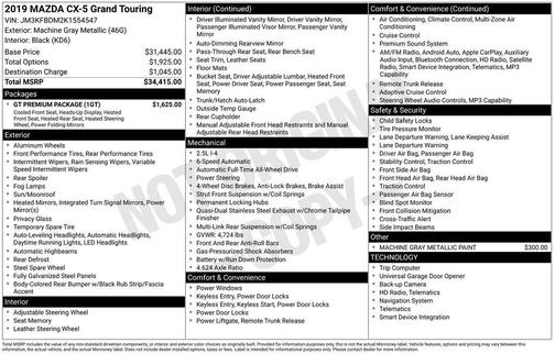 Machine Gray Metallic 2019 Mazda CX-5 Grand Touring