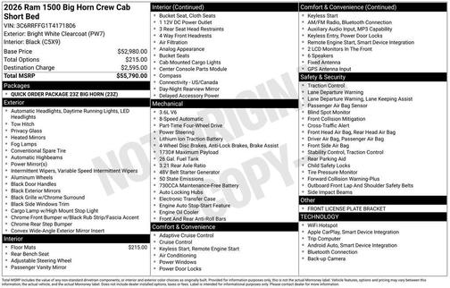 2026 RAM 1500 Big Horn/Lone Star