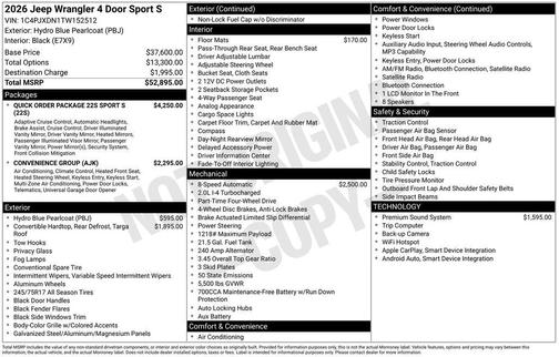 2026 Jeep Wrangler Sport