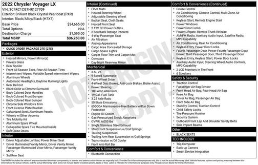 2022 Chrysler Voyager LX