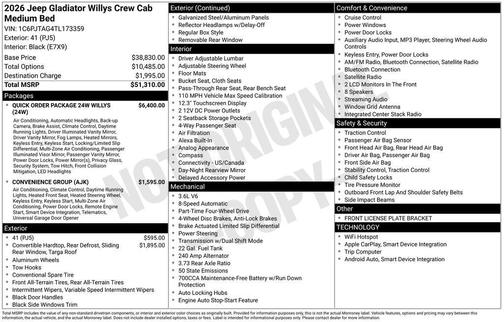 2026 Jeep Gladiator Sport