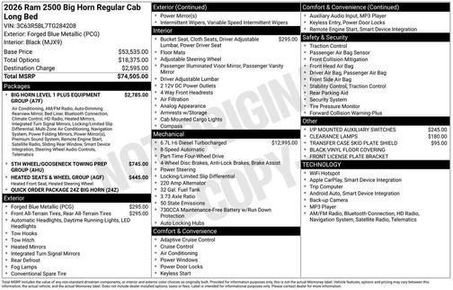 Blue Metallic 2026 RAM 2500 Big Horn