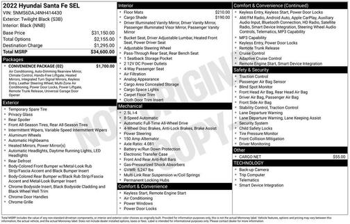 Twilight Black 2022 Hyundai SANTA FE SEL