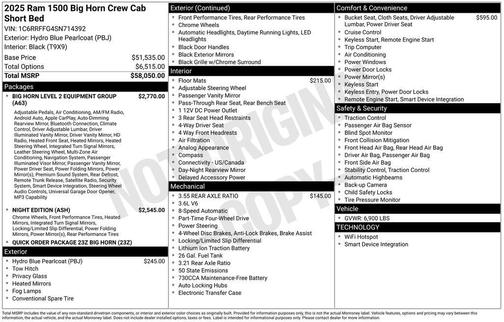 2025 RAM 1500 Big Horn/Lone Star