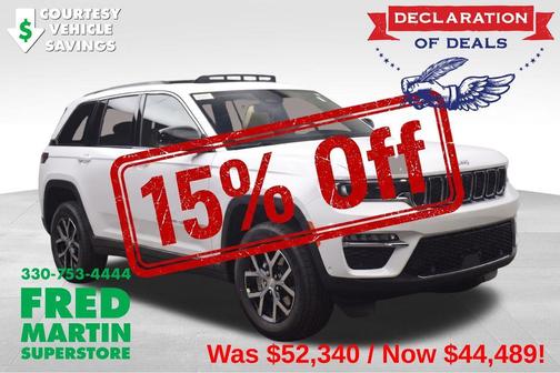 Bright White Clearcoat 2025 Jeep Grand Cherokee Limited